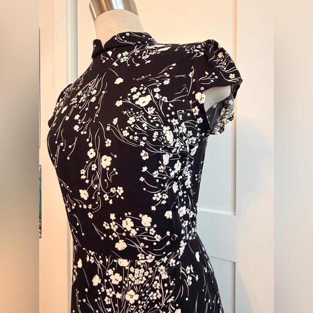 Reformation Mandarin Collar Black Dress -- Super Flattering! - Picture 3 of 14